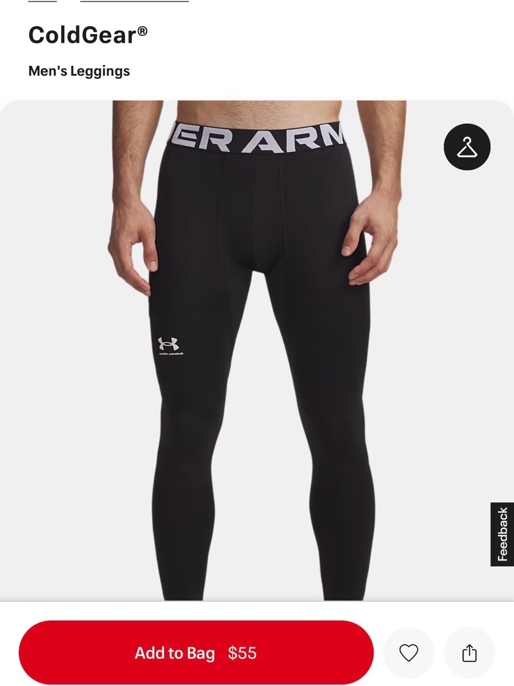 LG Black and Gray ColdGear Compression Tights